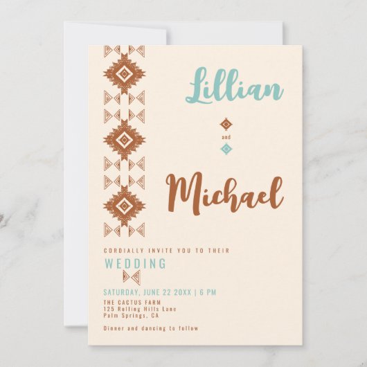 Südwestlicher Traumlandwüste Western Hochzeit Einladung (Vorderseite)