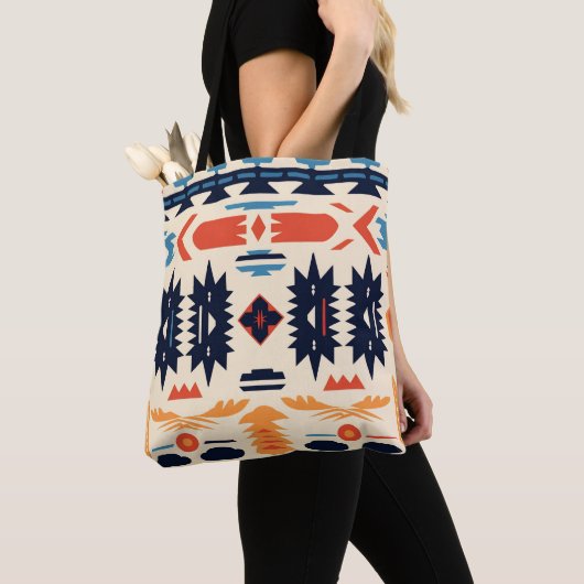 Südwestlicher tribaler Azteken-Geometrie-Boho Tasche (Von Nahem)