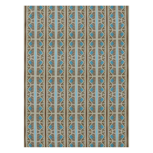 Südwestlicher Türkis-graues Brown-Muster Tischdecke (Vorderseite)