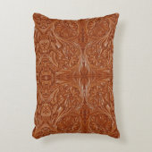 Südwestlicher Western aus geschliffenem Glattleder Zierkissen (Vorderseite(Vertikal))