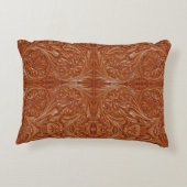 Südwestlicher Western aus geschliffenem Glattleder Zierkissen (Rückseite)