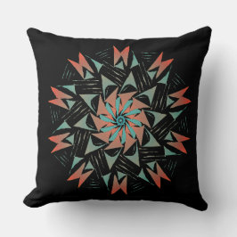 Südwestlicher Western Grafik Schwarz drucken Kissen