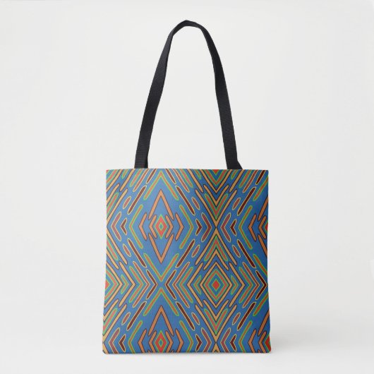 Südwestliches Blau Grün Muster Tasche (Vorderseite)