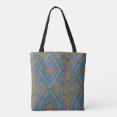 Südwestliches Blau Grün Muster Tasche (Rückseite)