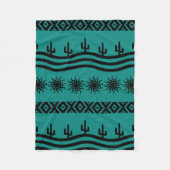 Südwestliches Design Aquamarin und schwarz Fleece  (Vorderseite)