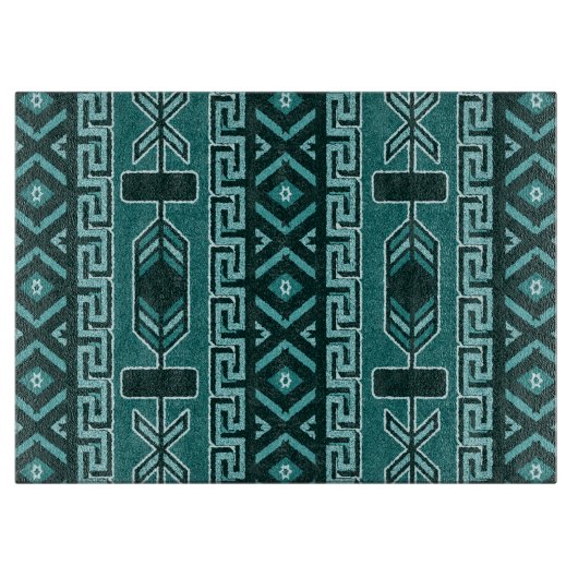 Südwestliches Design Azteken Türkisches Tribal Mus Schneidebrett (Vorderseite)