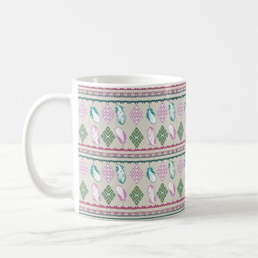 Südwestliches ethnisches Federmuster Kaffeetasse (Links)