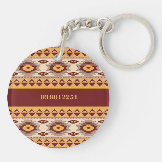 Südwestliches ethnisches Muster Schlüsselanhänger (Rückseite)