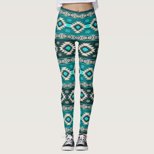 Südwestliches ethnisches Stammes- Muster Leggings (Vorderseite)