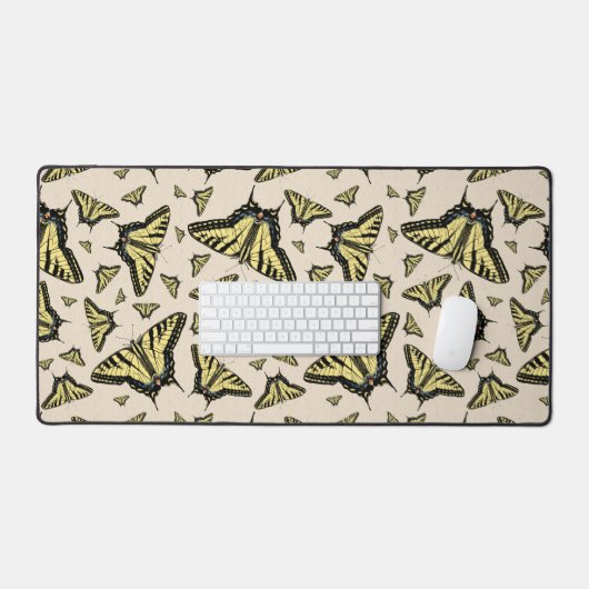 Südwestliches Gelbes Frack Schmetterlingsmuster Schreibtischunterlage (Tastatur & Maus)