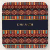 südwestliches geometrisches Muster.name Getränkeuntersetzer (Vorderseite)