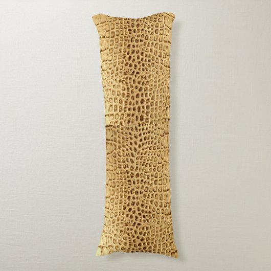 südwestliches Goldbraun Alligatorleder Seitenschläferkissen (Vorderseite Vertikal)