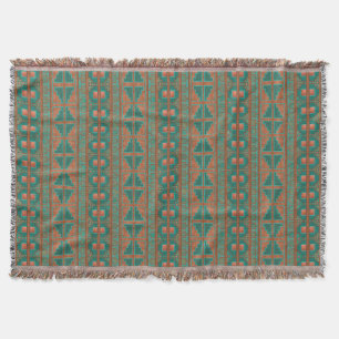 Südwestliches Kupfer-Teal-Geometrisches Muster Decke