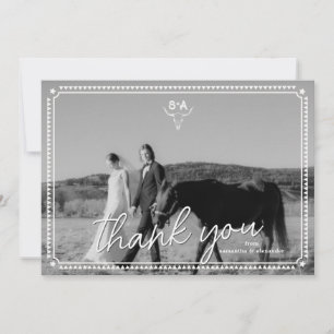 Südwestliches Landfoto Hochzeit Rustikale Notiz Dankeskarte