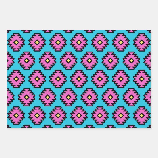 Südwestliches Pop-Art-Muster Geschenkpapier Set (Vorderseite)