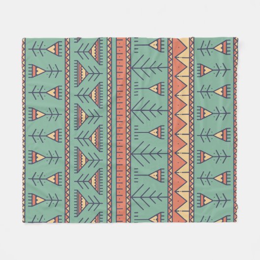 Südwestliches Stammesmuster Blau und braun. Fleecedecke (Vorderseite (Horizontal))
