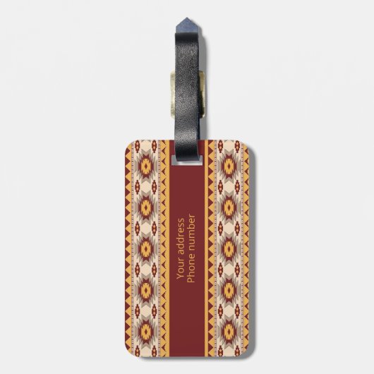 Südwestliches Stammesmuster Gepäckanhänger (Rückseite vertikal)