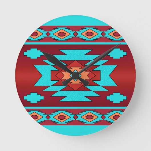 Südwestliches Stammesmuster. Runde Wanduhr (Vorderseite)