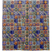 Südwestliches Talavera Tile Farbiges Bad Duschvorhang (Vorderseite)