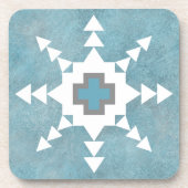 Südwestliches Winter-Geometrisches-Schneeflocken-D Getränkeuntersetzer (Vorderseite)