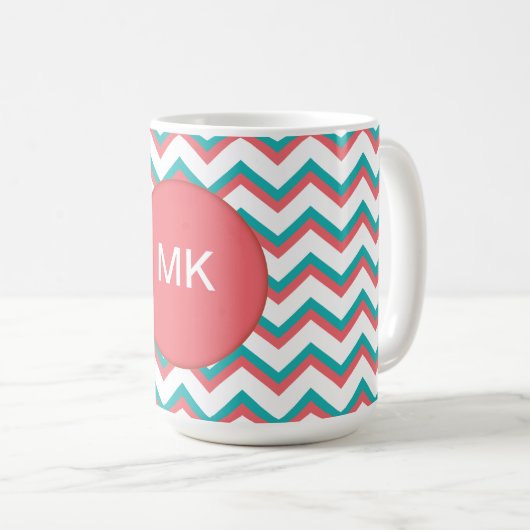 Südwestliches Zickzack Muster Kaffeetasse (VorderseiteRechts)