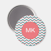 Südwestliches Zickzack Muster Magnet (Vorderseite/Rückseite)