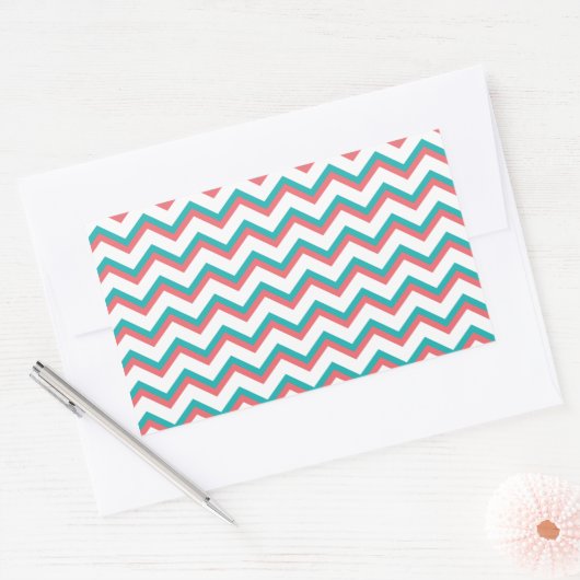 Südwestliches Zickzack Muster Rechteckiger Aufkleber (Umschlag)