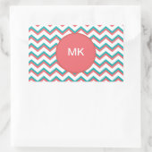 Südwestliches Zickzack Muster Rechteckiger Aufkleber (Tasche)