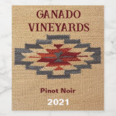 SüdwestNavajo Design, Set von 6 Weinetiketten Weinetikett (Einzelnes Label)