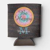 Südwestpastel Rustic Wood Tone Grain Monogram Dosenkühler (Vorderseite)