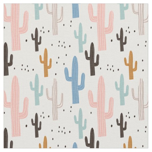 Südwestpastellfarben Cactus Stoff (Nahaufnahme)