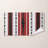 Südwestpattern Schwarz, Grau, Rost und Weiß Badhandtuch Set (Handtuch)