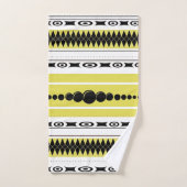 Südwestpattern Schwarz, Grau, Weiß, Weiß Badhandtuch Set (Handtuch)