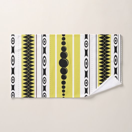 Südwestpattern Schwarz, Grau, Weiß, Weiß Badhandtuch Set (Handtuch)