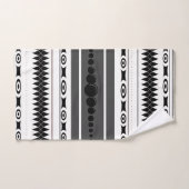 Südwestpattern Schwarz, Weiß, Grau Badhandtuch Set (Handtuch)