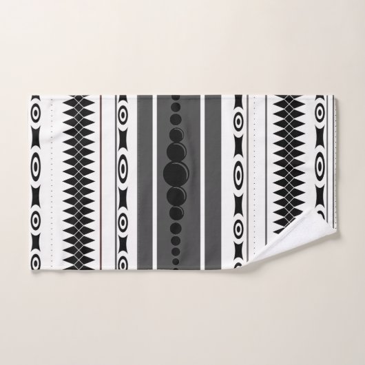 Südwestpattern Schwarz, Weiß, Grau Badhandtuch Set (Handtuch)