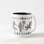 Südwestpetroglyphe-Tassen-Entwurf 3 Zweifarbige Tasse (VorderseiteRechts)