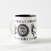 Südwestpetroglyphe-Tassen-Entwurf 3 Zweifarbige Tasse (Vorderseite Links)