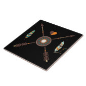 Südwestpfeile und Feathers Keramik Tile Fliese (Seite)