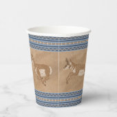 Südwestpronghorn Antelope Blue Border Pappbecher (Rechts)