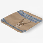 Südwestpronghorn Antelope Head Blue Border Pappteller (Gewinkelt)