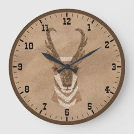 Südwestpronghorn Antelope Head Old West Große Wanduhr