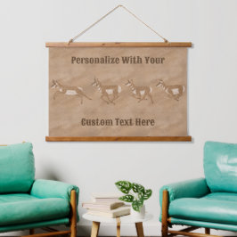 Südwestpronghorn Antelope Herd Personalisiert Wandteppich Mit Holzrahmen