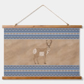 Südwestpronghorn Antelopes Geometrisches Set an de Wandteppich Mit Holzrahmen (Vorderseite 2)