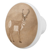 Südwestpronghorn Stehend Antelope Petroglyph Keramikknauf (Rechts)