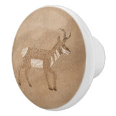 Südwestpronghorn Walking Antelope Petroglyph Keramikknauf (Rechts)