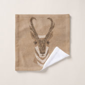 Südwestpronghorns Antelope Face Brown Border Badhandtuch Set (Waschlappen)