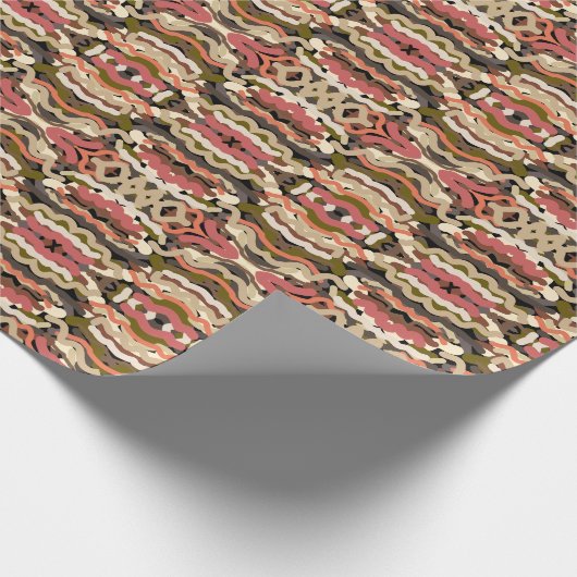 Südwestquiggly Wiggly Earth Tone Abstrakt Geschenkpapier (Ecke)