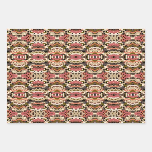 Südwestquiggly Wiggly Earth Tone Abstrakt Geschenkpapier Set (Vorderseite)