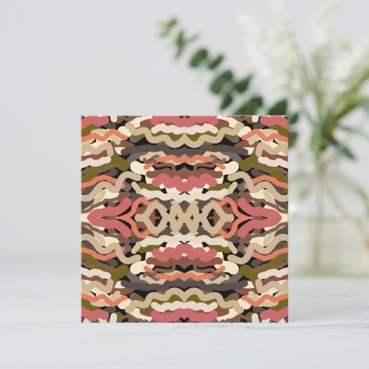 Südwestquiggly Wiggly Earth Tone Abstrakt Karte (Stehend Vorderseite)
